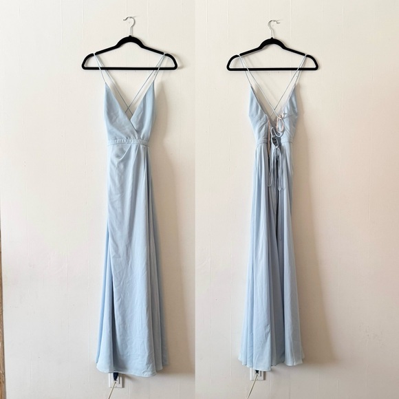 Fame and Partners Mirabella Maxi Bridesmaids Dress Size US 4 Pale Blue - Picture 3 of 11